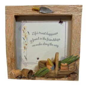Marjolein Bastin Wooden Frame Gardening Tools Friendship Inspirational Quote 4.5